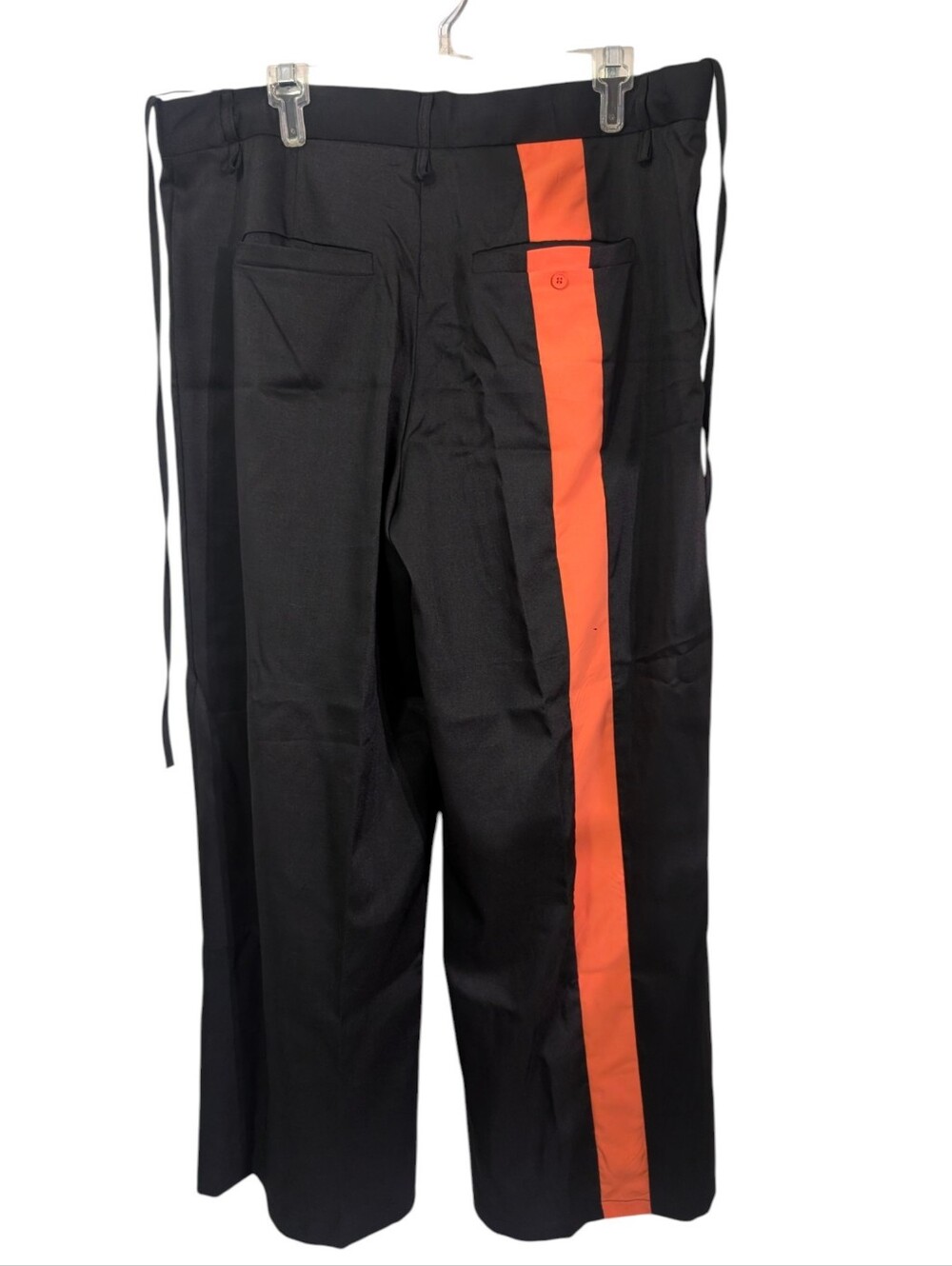 Kurionwear O/S Black Pants with Orange Side Stripe